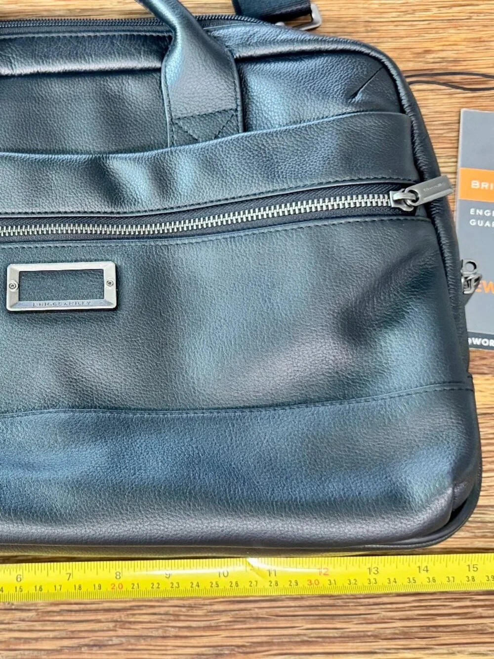 BRAND NEW Briggs & Riley @Work premium leather slim briefcase NWT + dustbag